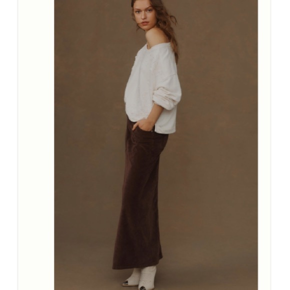 Anthropologie Ivory Crochet Appliqué Pullover Sweatshirt/Top - Picture 8 of 16